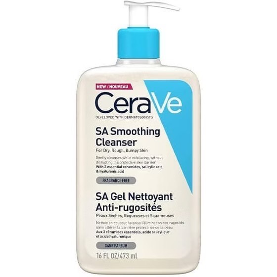 ژل شستشوی صورت سراوی مدل Sa Smoothing پوست خشک و زبر 473 میل (اصلی)