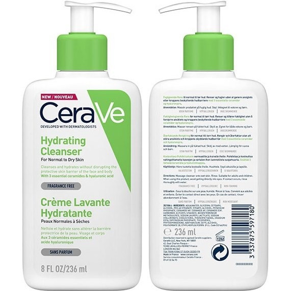 فوم شوینده پوست خشک سراوی ژل شستشو 236 میل اصل CeraVe