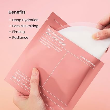 ماسک ورقه ای بیوکلاژن صورتی بایودنس Biodance Bio Collagen پک 4 عددی (اصلی)